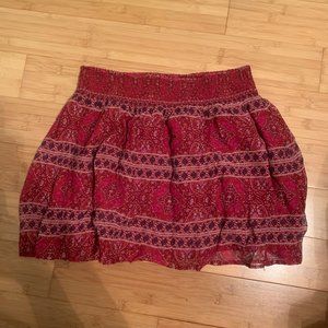 Lucky Brand red smocked skirt